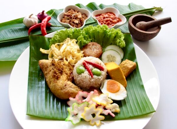 Nasi Liwet Chicken Set with Anchovies